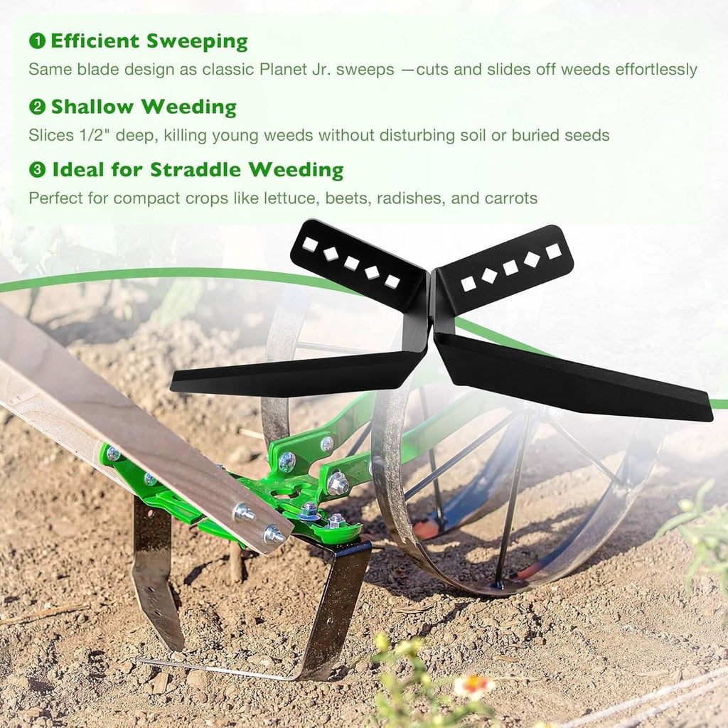 Wheel Hoe Sweeps Heavy Duty Weeding Blades for Hoss & Planet Jr Push Cultivator