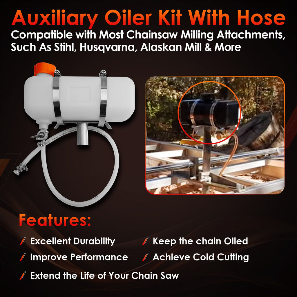 Auxiliary Oiler Kit with Hose for Chainsaw Milling Attachment Cut Sawmill Lumber