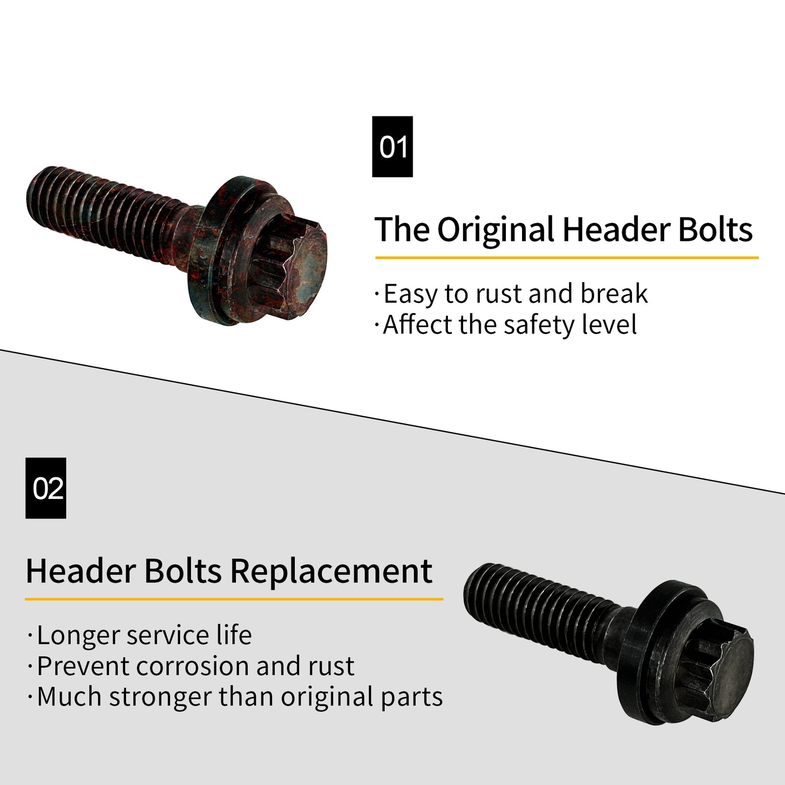 8x1.25 Intake Manifold Bolt for Chevy Gen III LS 3/8 Flanges 4.8 5.3 6.0 6.2L