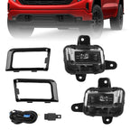 LED Fog Light Lamp w/ Switch Relay Wire Bezel Kit for 2022 2025 GMC Sierra 1500