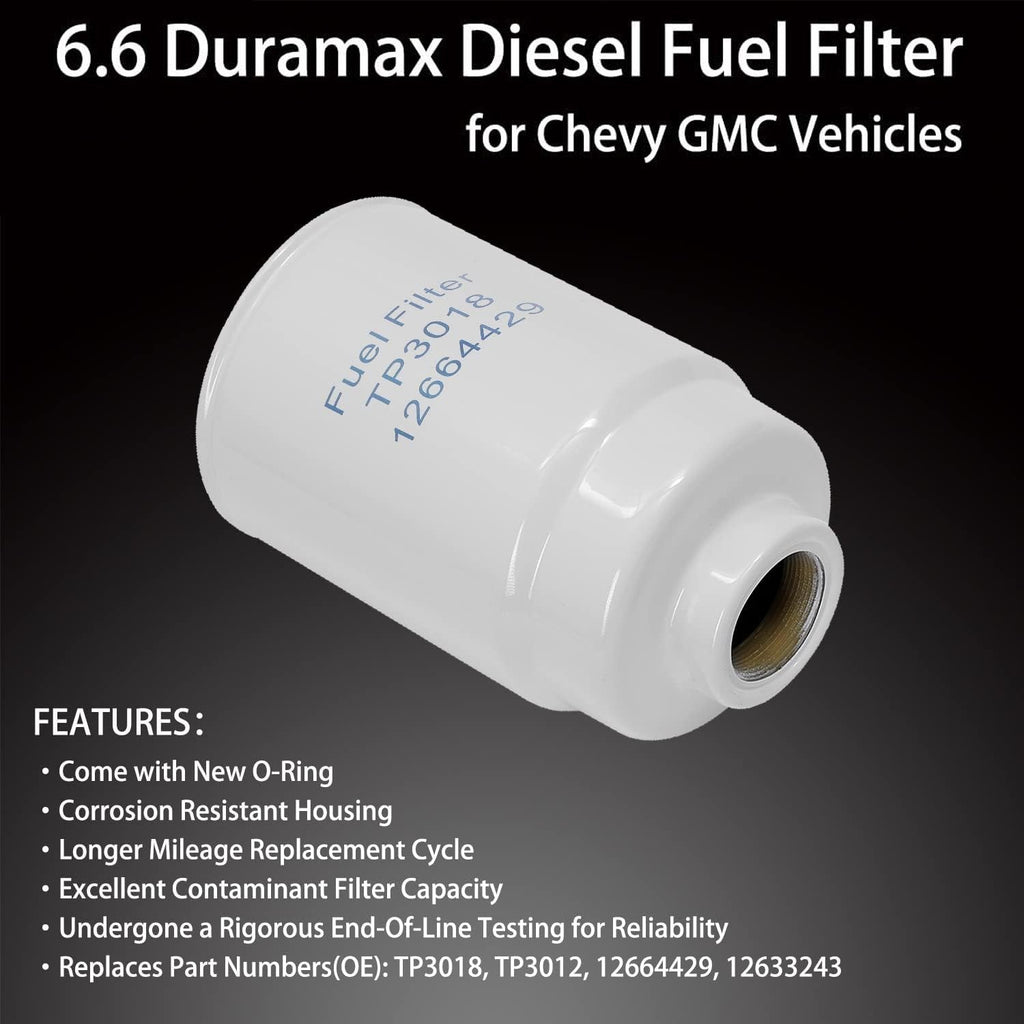 TP3018 Diesel Fuel Filter 6.6 for Chevy Silverado Express GMC Sierra 2500 01 16