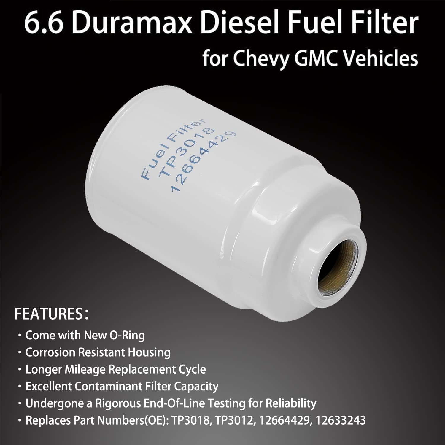 TP3018 Diesel Fuel Filter 6.6 for Chevy Silverado Express GMC Sierra 2500 01 16