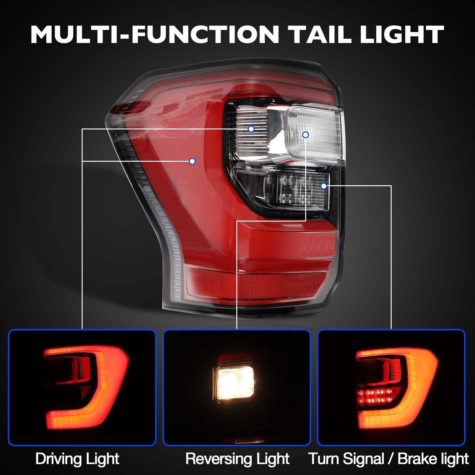 JL1Z 13405 H Left Driver LED Tail Light Brake Lamp For Ford Expedition 2018 2021