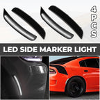 Smoke Bumper LED Side Marker Lights For Dodge Charger 2015 2022 2023 R/T SXT 4X