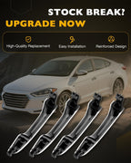 82651F2010 Chrome Outside Exterior Door Handle Set for 2017-2020 Hyundai Elantra