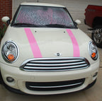 Dual 4 Inch Vinyl Rally Stripes Racing Stripe Bonus Kit for Pink Mini Cooper S