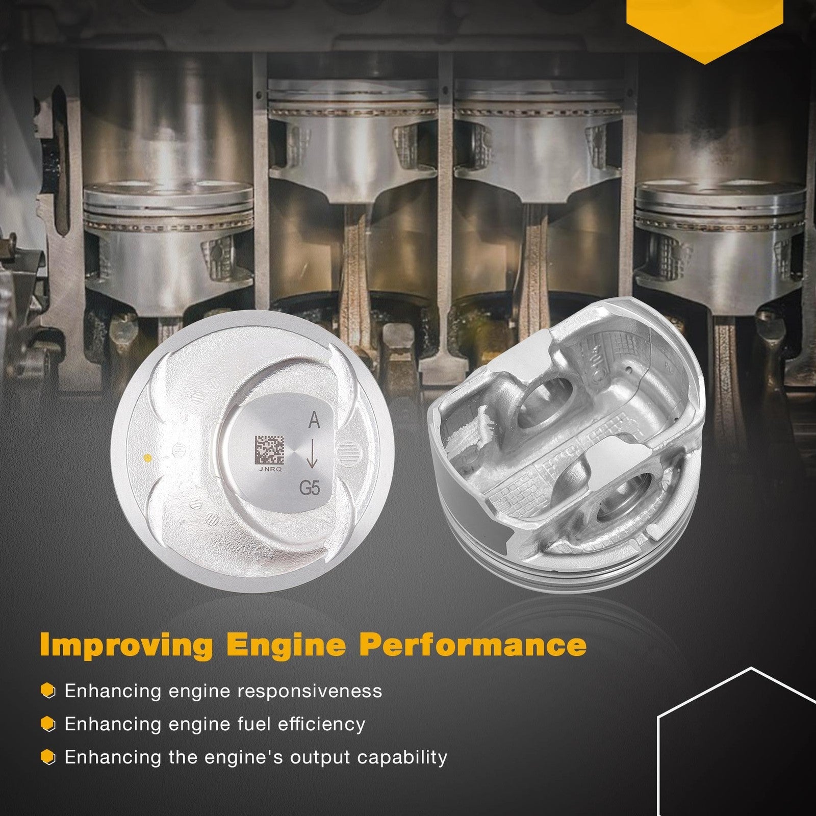 2.4 Engine Piston Kit w/ Connecting Rod Set for Hyundai Sonata Kia Optim Sorento