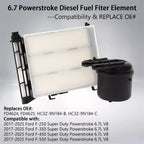 6.7 Powerstroke Diesel Fuel Filter for Ford F250 F350 F450 F550 V8 2017 to 2026