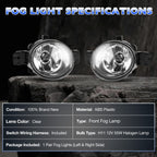 Led Bumper Fog Light Driving Lamp For Nissan Altima Versa Sentra 2004 2019 Pair