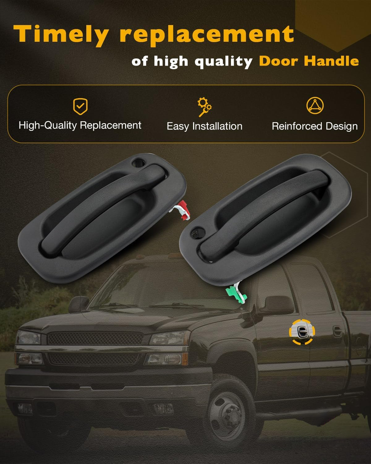 Exterior Door Handle Lock Cylinders Key for Chevy GMC Cadillac 99 to 07 4 Piece