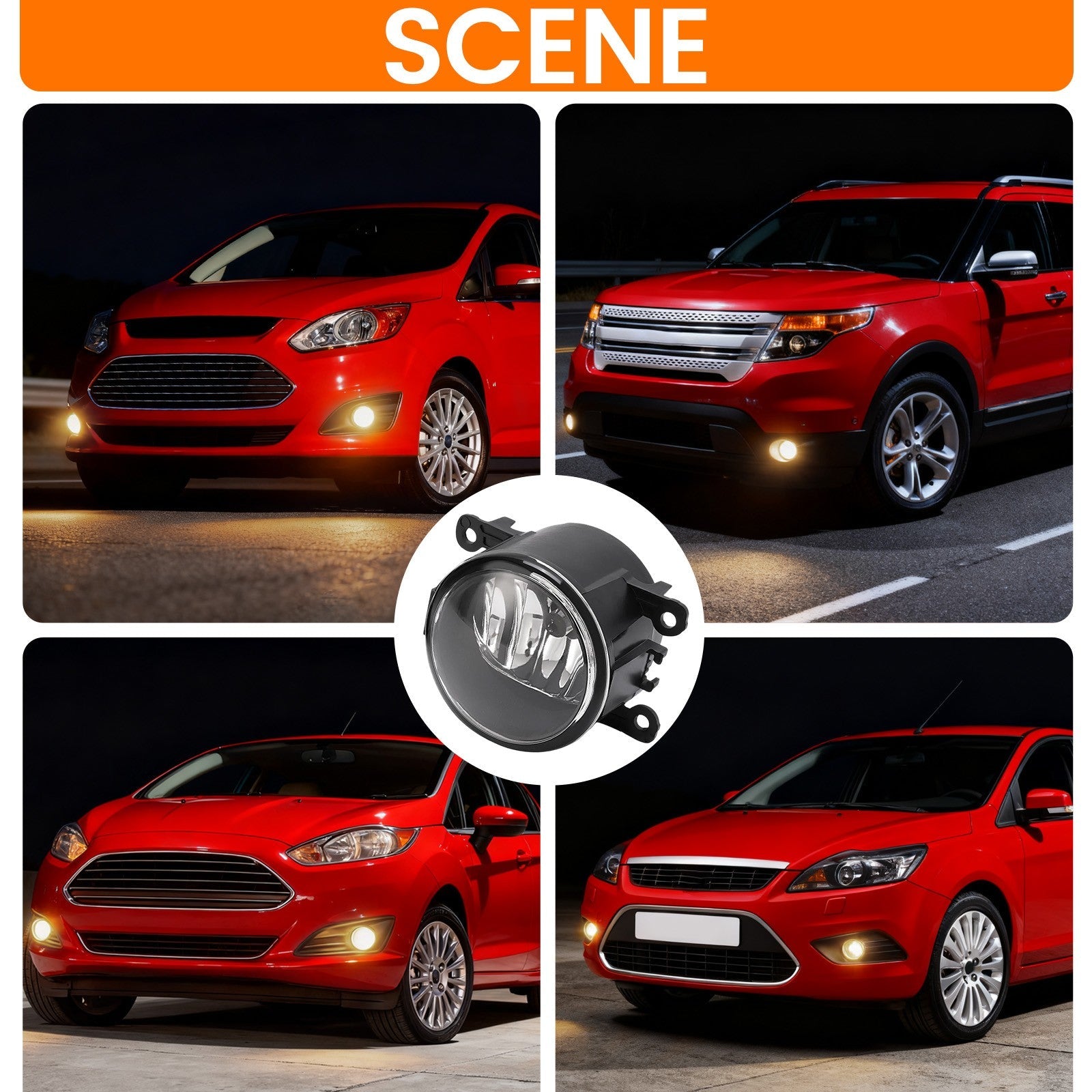 Clear Lens Fog Lights Bumper Lamps 2Pcs New for Ford Explorer 2011-2015