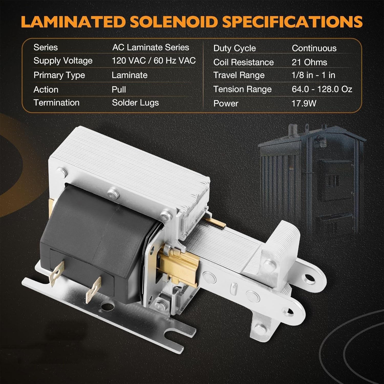2005M1 Laminated Pull Solenoid Continuous Duty For WoodMaster Wood Boilers 2X