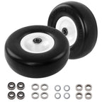 9x3.50-4 Front Flat Free Tire Wheel Set w/ Bearings for Zero Turn Mower 2x
