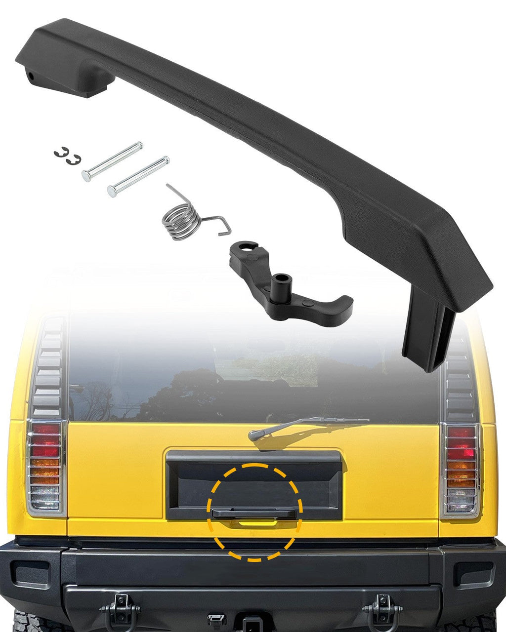 13767004 Tailgate Latch Handle Kit Liftgate Repair for 2003 2009 Hummer H2 Black