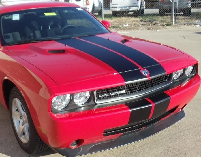 Vinyl Rally Stripes Racing Stripe Hood Trunk Roof for Dodge Challenger 10 Inch
