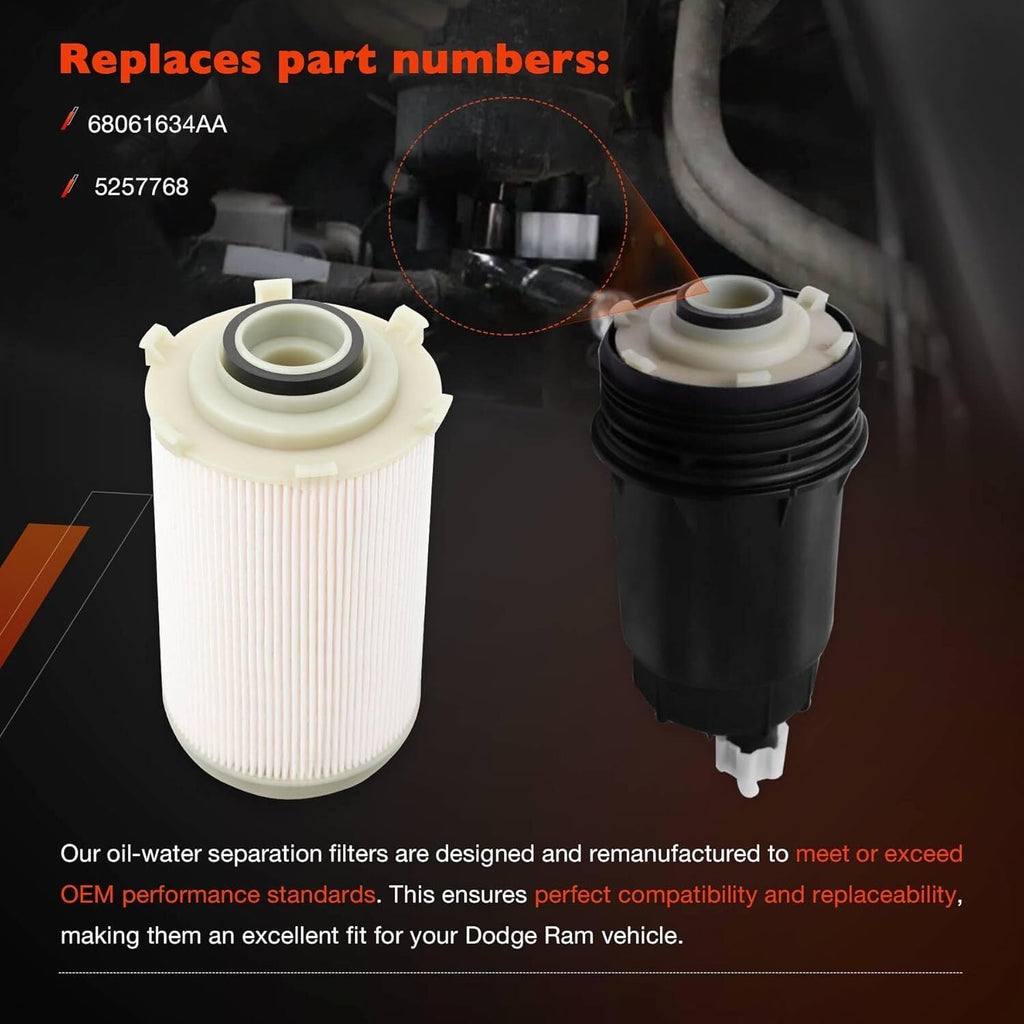 68061634AA Fuel Oil Filter for 07 09 Dodge Ram 2500 3500 4500 6.7L Cummins 51607