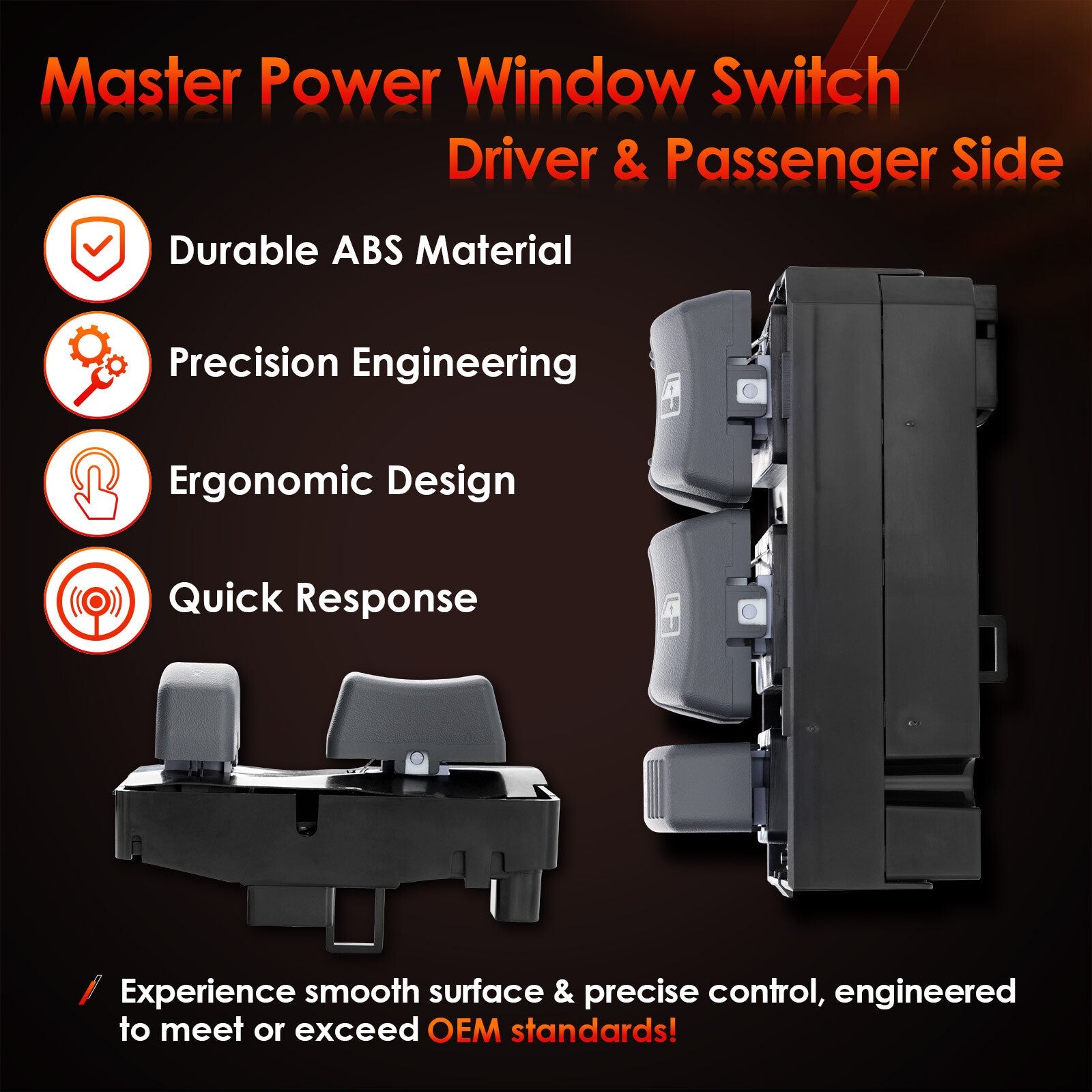 Master Power Window Switch Driver and Passenger Side For Chevy GMC C K 1500 3500