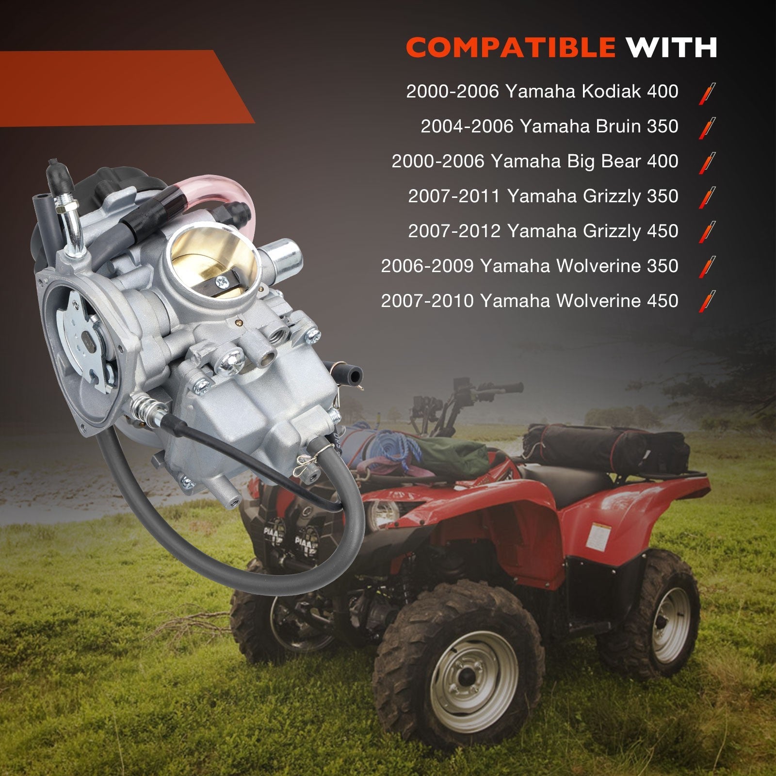 Carburetor Carb for Yamaha Bruin Big Bear Wolverine Kodiak Grizzly 350 400 450