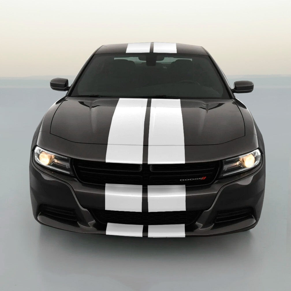 10 Inch Vinyl Rally Stripes Racing Stripe Kit Hood Trunk Roof for Dodge Charger