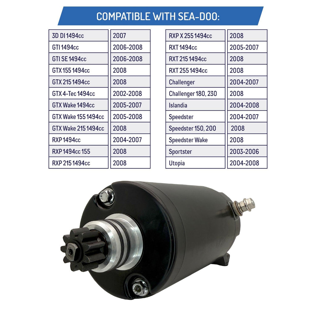 290888993 42088899 290888999 Starter for SeaDoo 3D DI GTI GTX RXP RXT