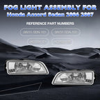 Front Fog Headlight Lamp w/ Bulbs and Harness Kit for Honda Accord 4-Door 03-07