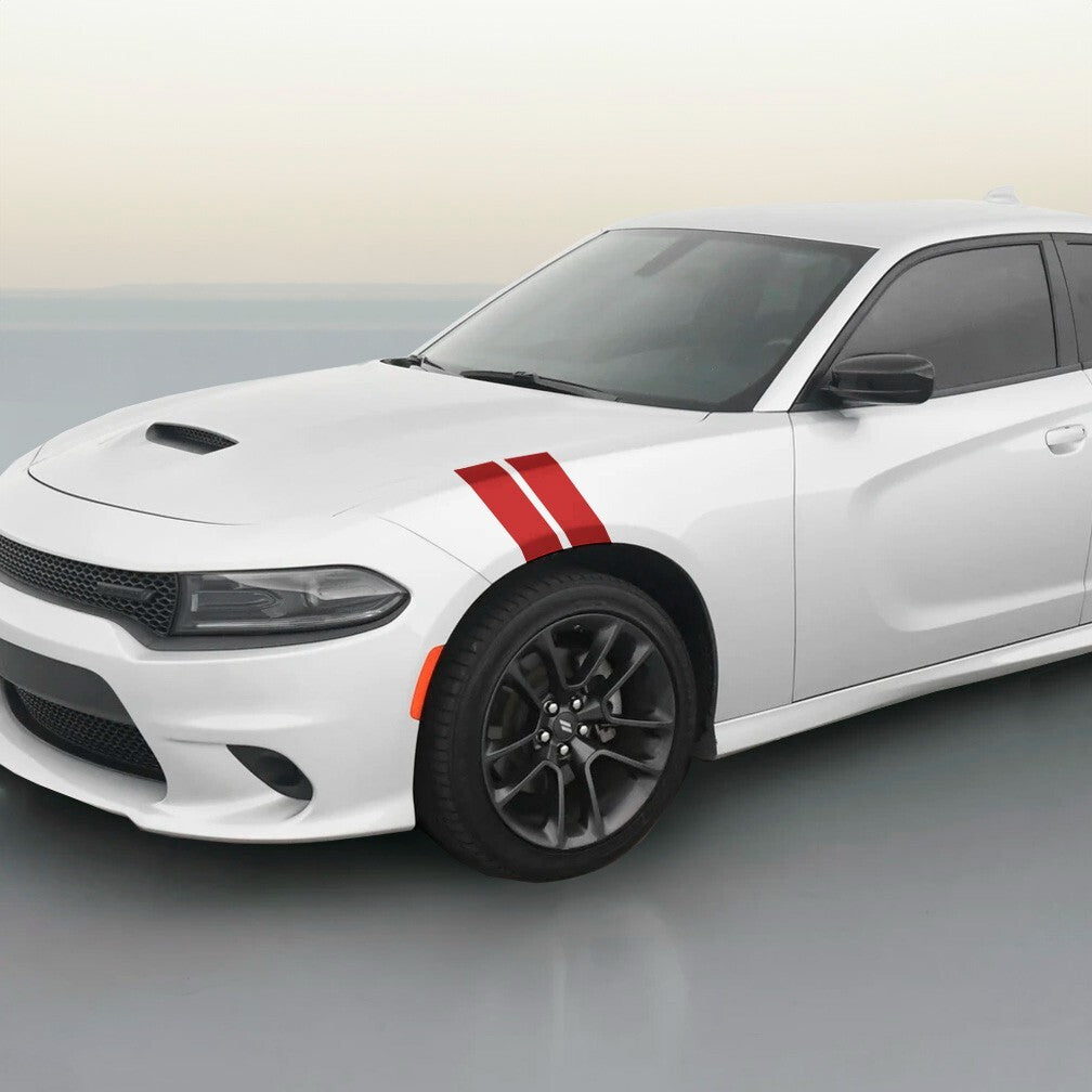 3 Inch Dual Fender Stripe Hash Mark Decal Graphic Kit for Dodge Charger
