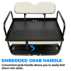 Flip Rear Back Seat for Yamaha Drive G29 Golf Cart 07 to 16 Off White Cushions