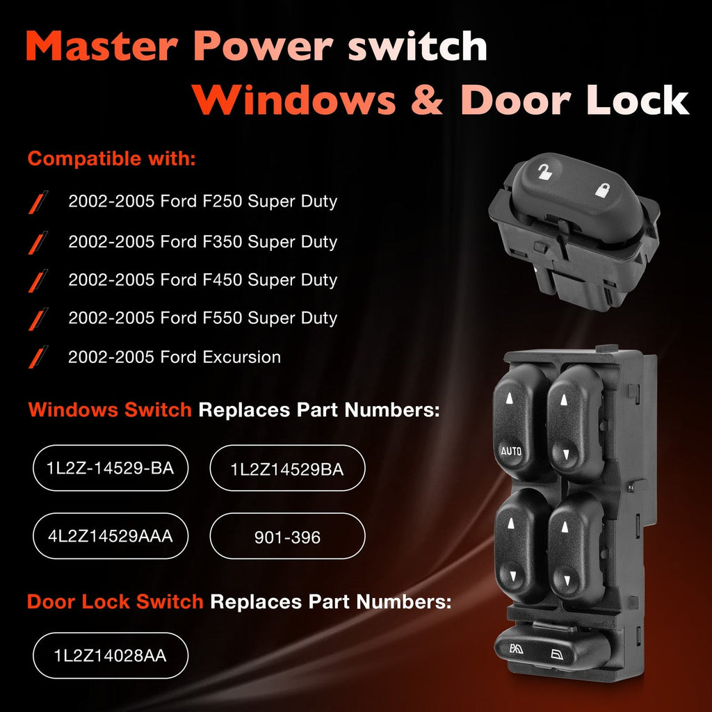 Master Power Window Door Lock Switch for Ford 2002 2005 F250 Excursion Explorer