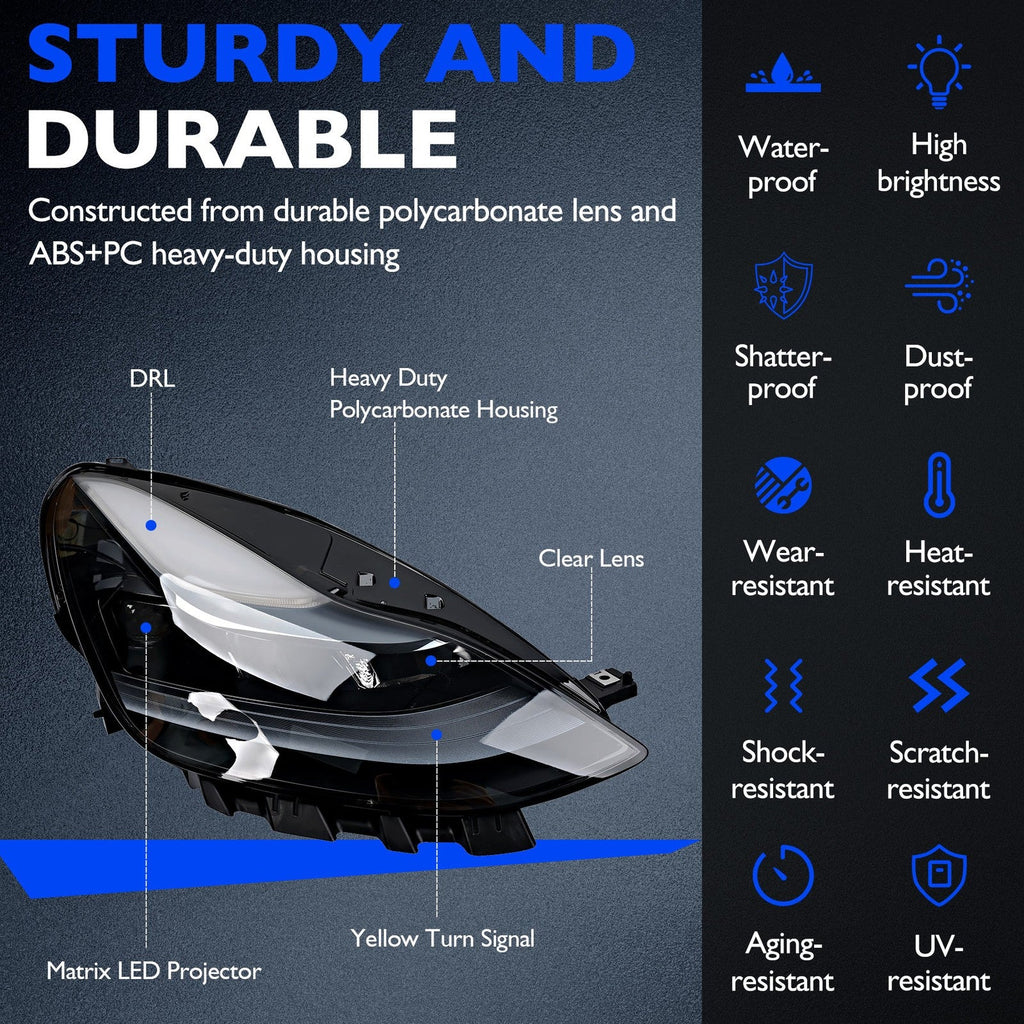 151495300 Headlight Assembly Right Passenger Side for Tesla Model 3 Y 21 to 23