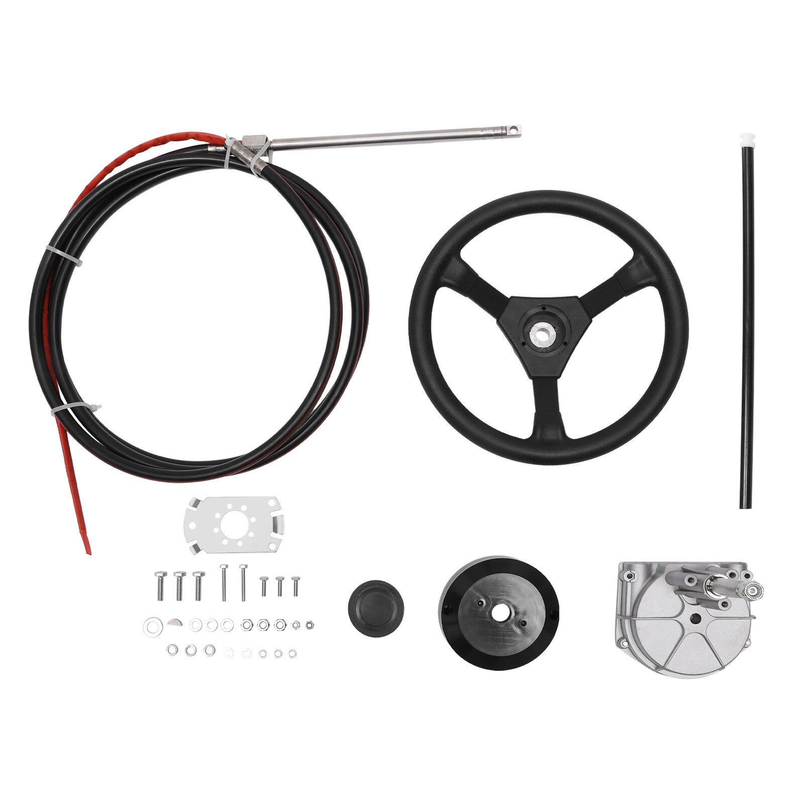 16 Ft Boat Rotary Steering System with Wheel Kit for Outboard Marine SS13716