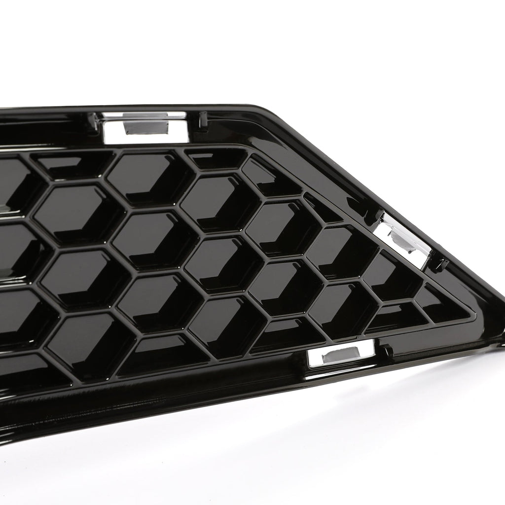 Front Upper Grille and Lower Mesh Grill Honeycomb Black for 2018-2022 Ford Mustang