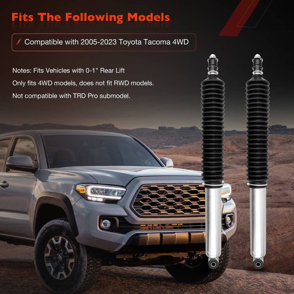 Rear Monotube Shock for Toyota Tacoma 4WD 2005 to 2015 with 0 to 1 Inch Lift