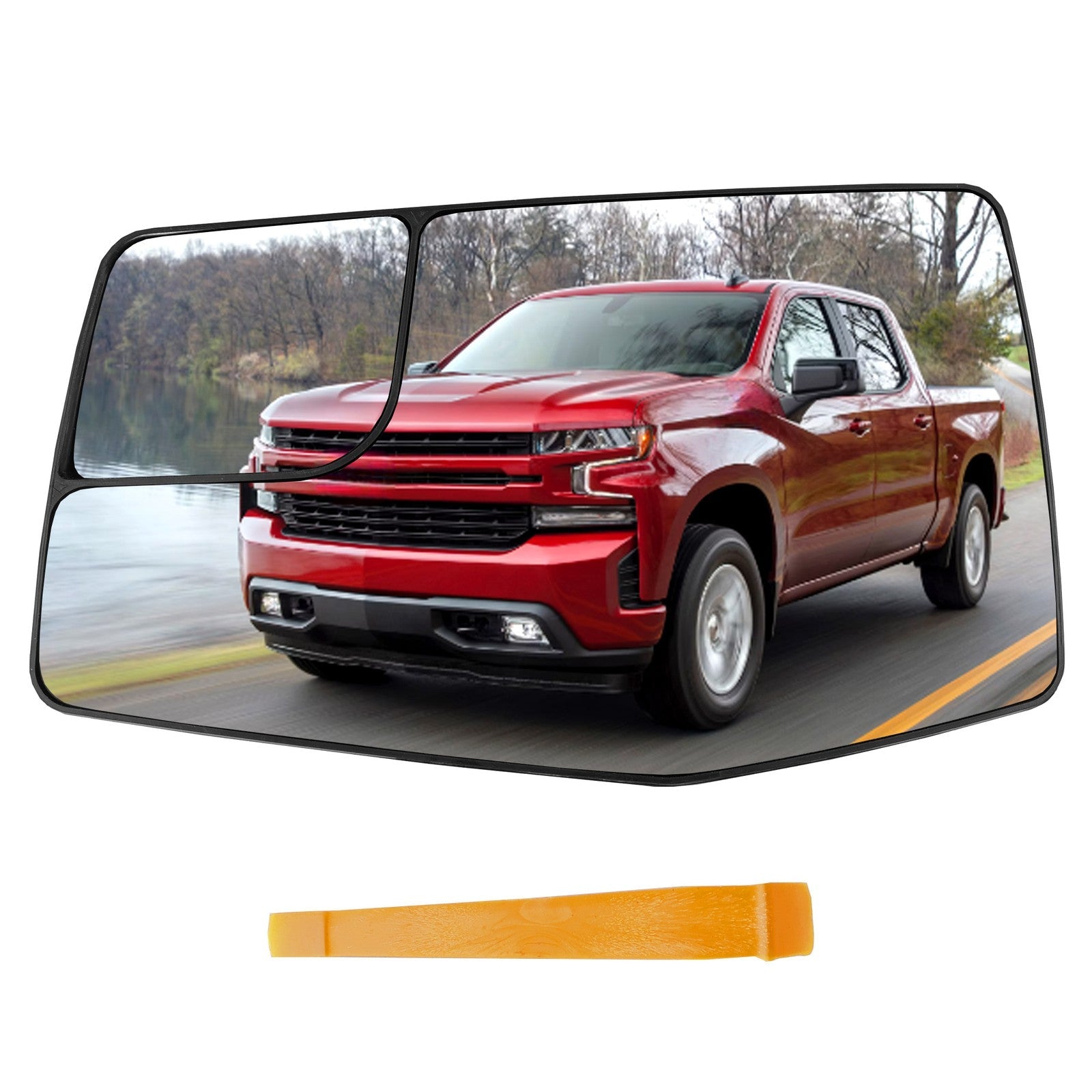 Driver Side Mirror Glass Blind Spot Lens for GMC Sierra Chevy Sliverado 19 24