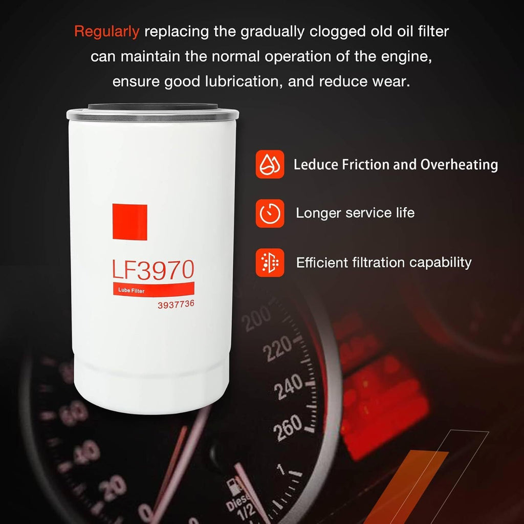 LF3970 Oil Filter For Fleetguard Cummins ISB QSB 5.9L 6.7L Diesel Engine 4 Pack