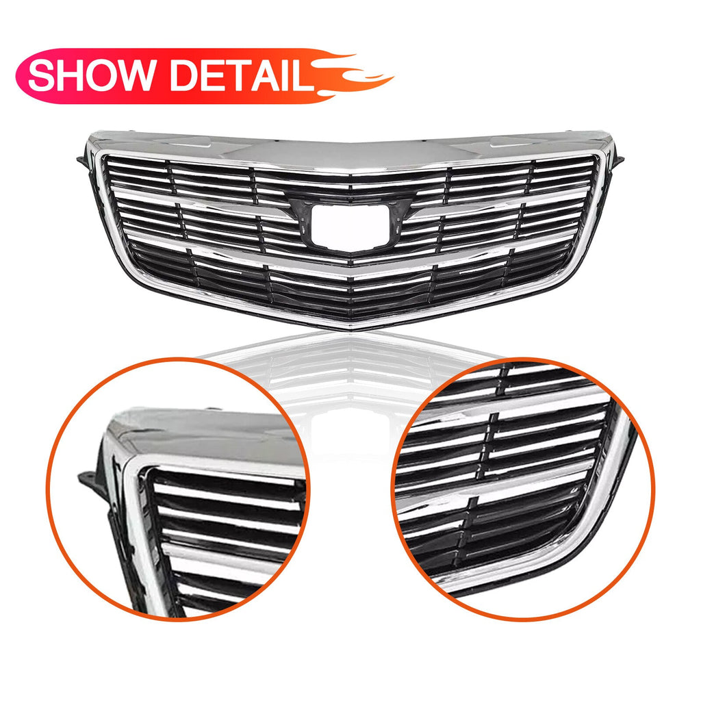 Front Grille Upper Bumper Grill for Cadillac ATS 2015 2016-2019 Chrome 15-19