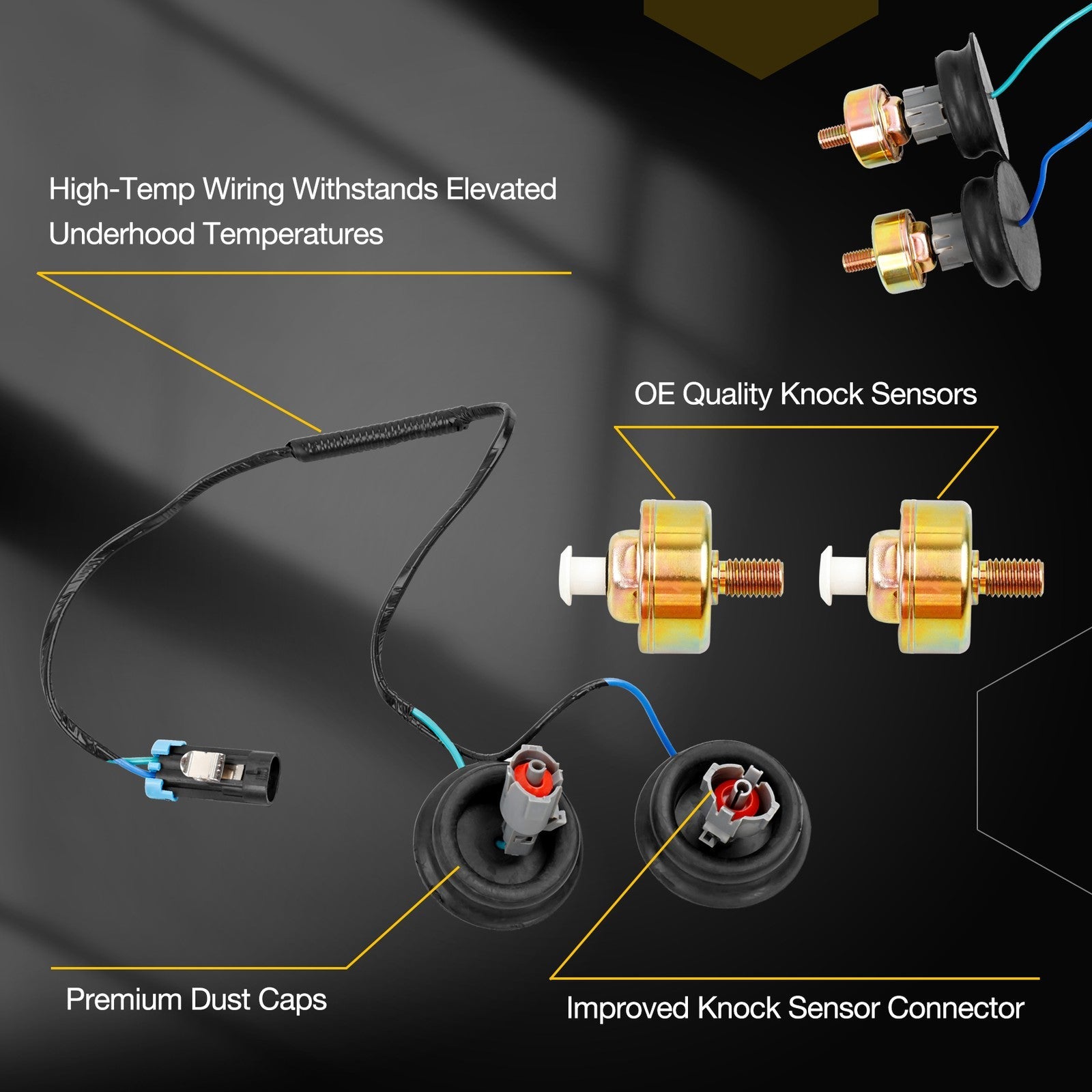 213-3521 Dual Knock Sensors Kit for 1999-07 Chevy Tahoe Suburban GMC 4.8 5.3 6.0