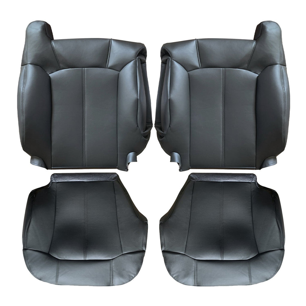Driver Passenger Leather Seat Cover Black for GMC Sierra Silverado 1999 2002