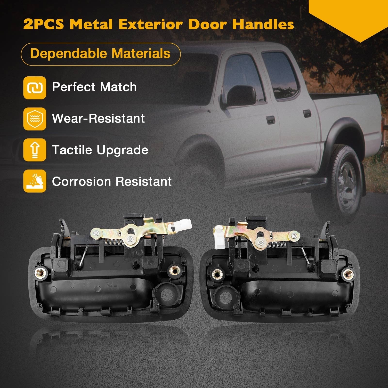 Exterior Door Handles with Lock Cylinders and Key for Toyota Tacoma 1995 2004 2X