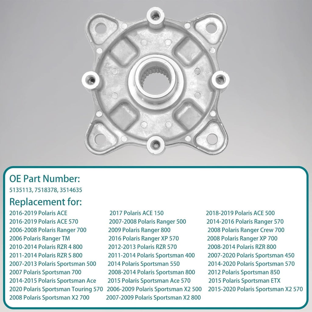 Rear Wheel Hub Bearing and Studs Kit for Polaris Ranger 800 700 570 500 450 400