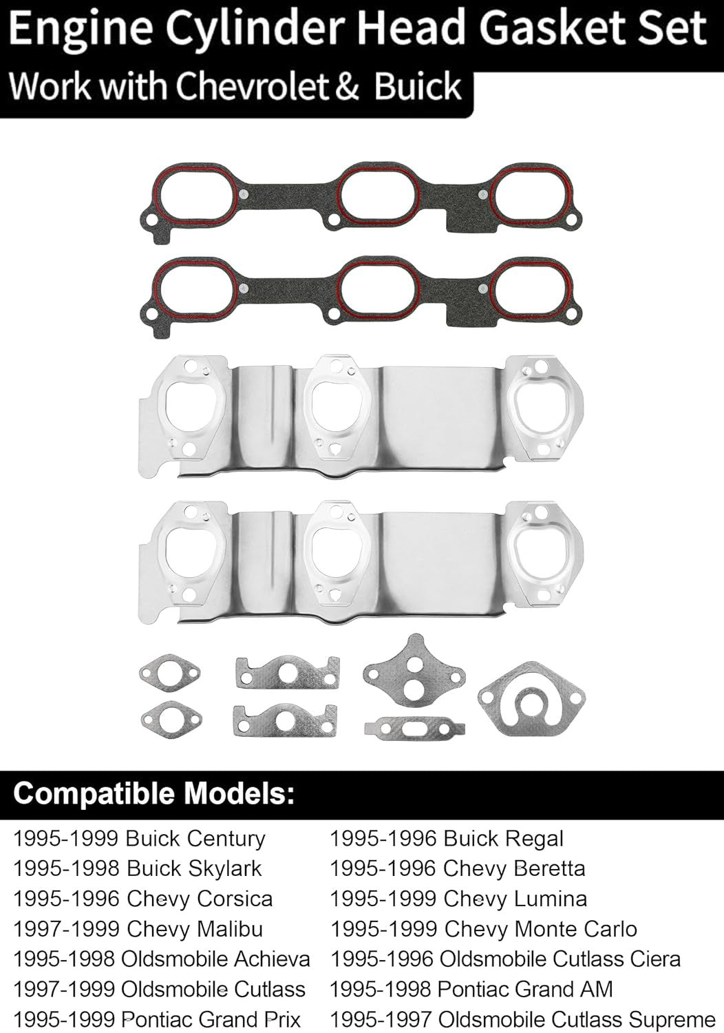 Head Gasket Set For Chevy Malibu Buick Century Oldsmobile Pontiac 3.1L 1995 1999