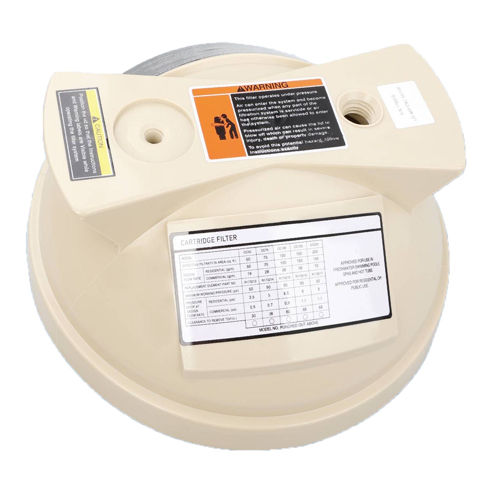 Pool Filter Cover Lid For Pentair Clean And Clear Predator 50 100 125 Sq Ft