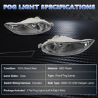 Fog Lights Driving Fog Lamps for Toyota Camry Corolla Solara 2002-2008 Pair