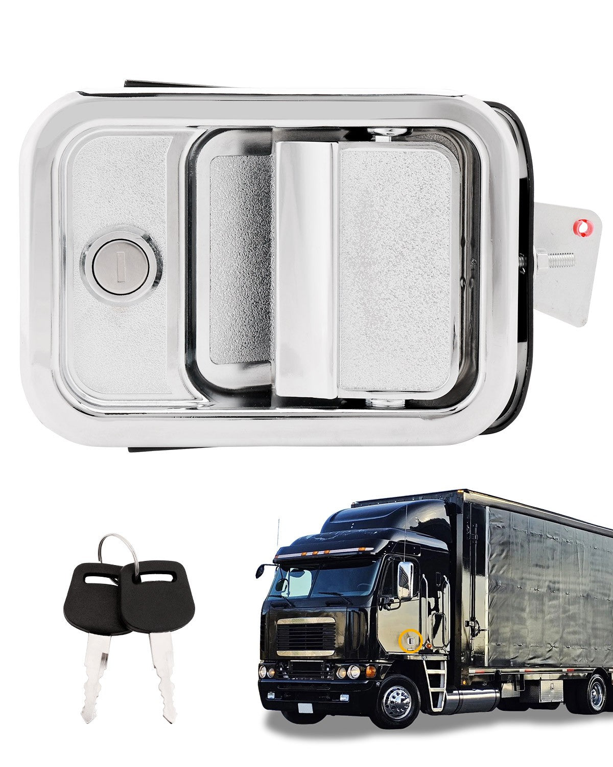 Front Left Exterior Door Handle w/Lock Cylinder for Freightliner Columbia 03 14
