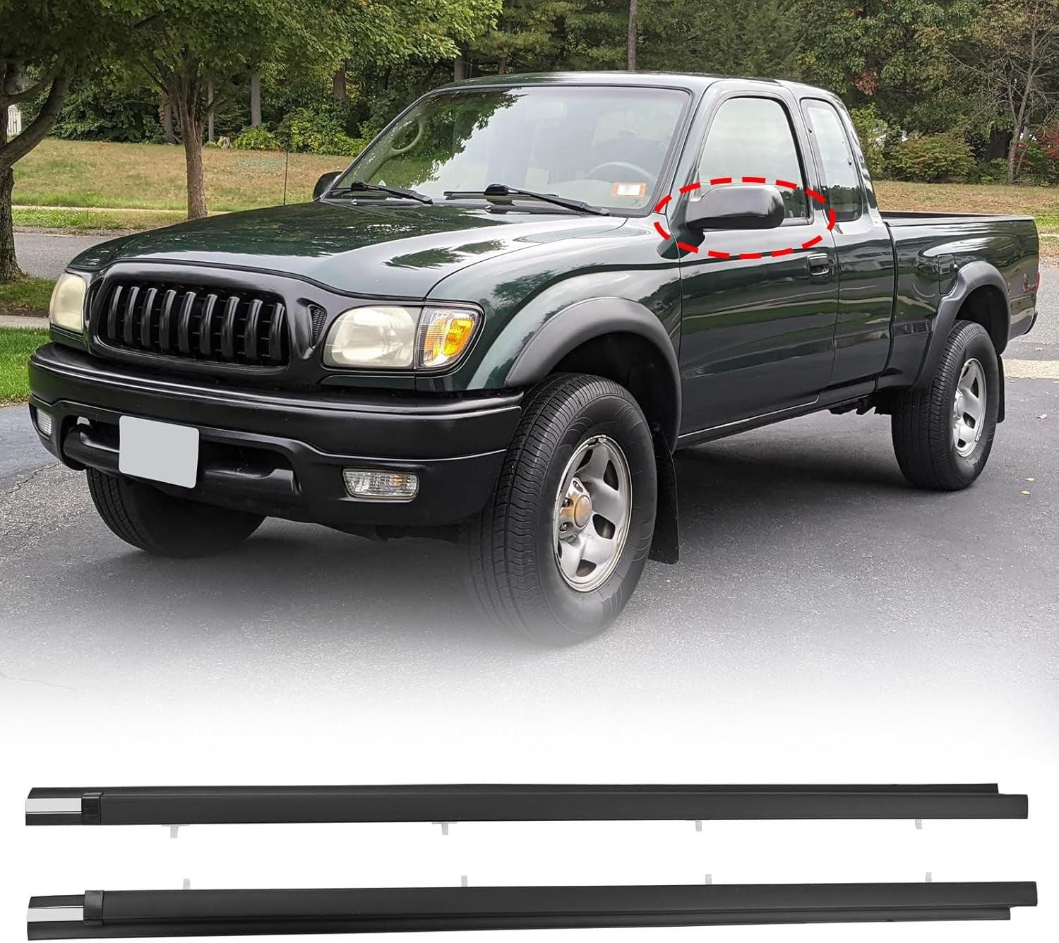 Front Weatherstrip Window Moulding Trim Seal Set for Toyota Tacoma 95 04 2 Piece