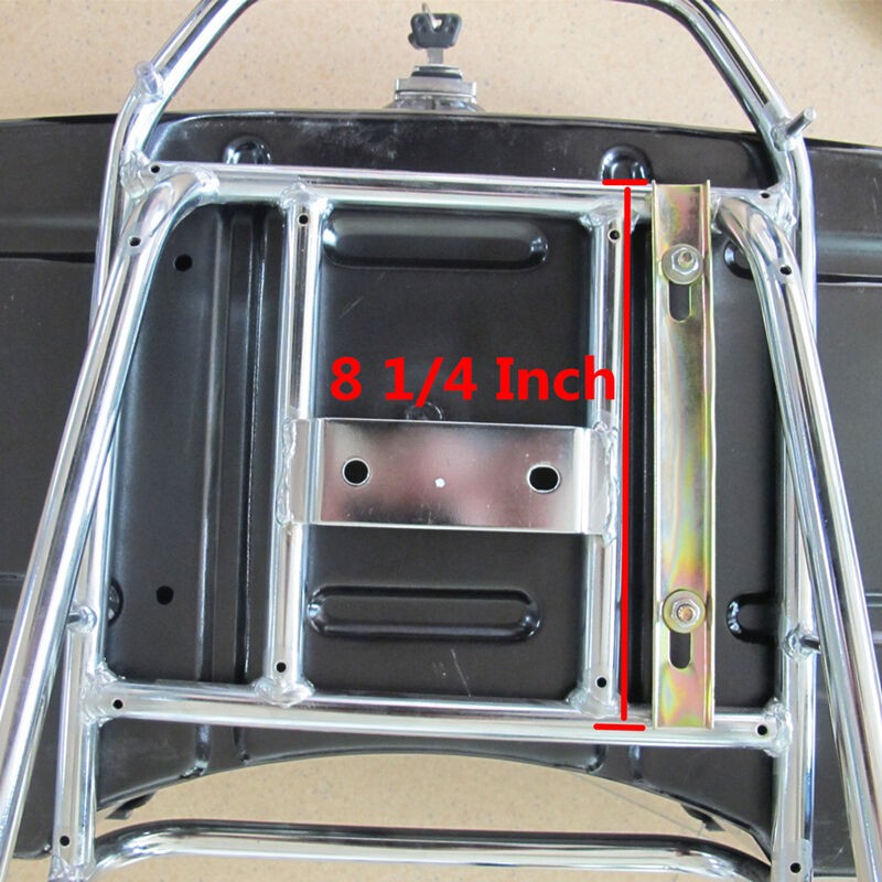 Universal Motorcycle Tail Box Luggage Trunk w/ Top Rack For Harley Honda Cruiser