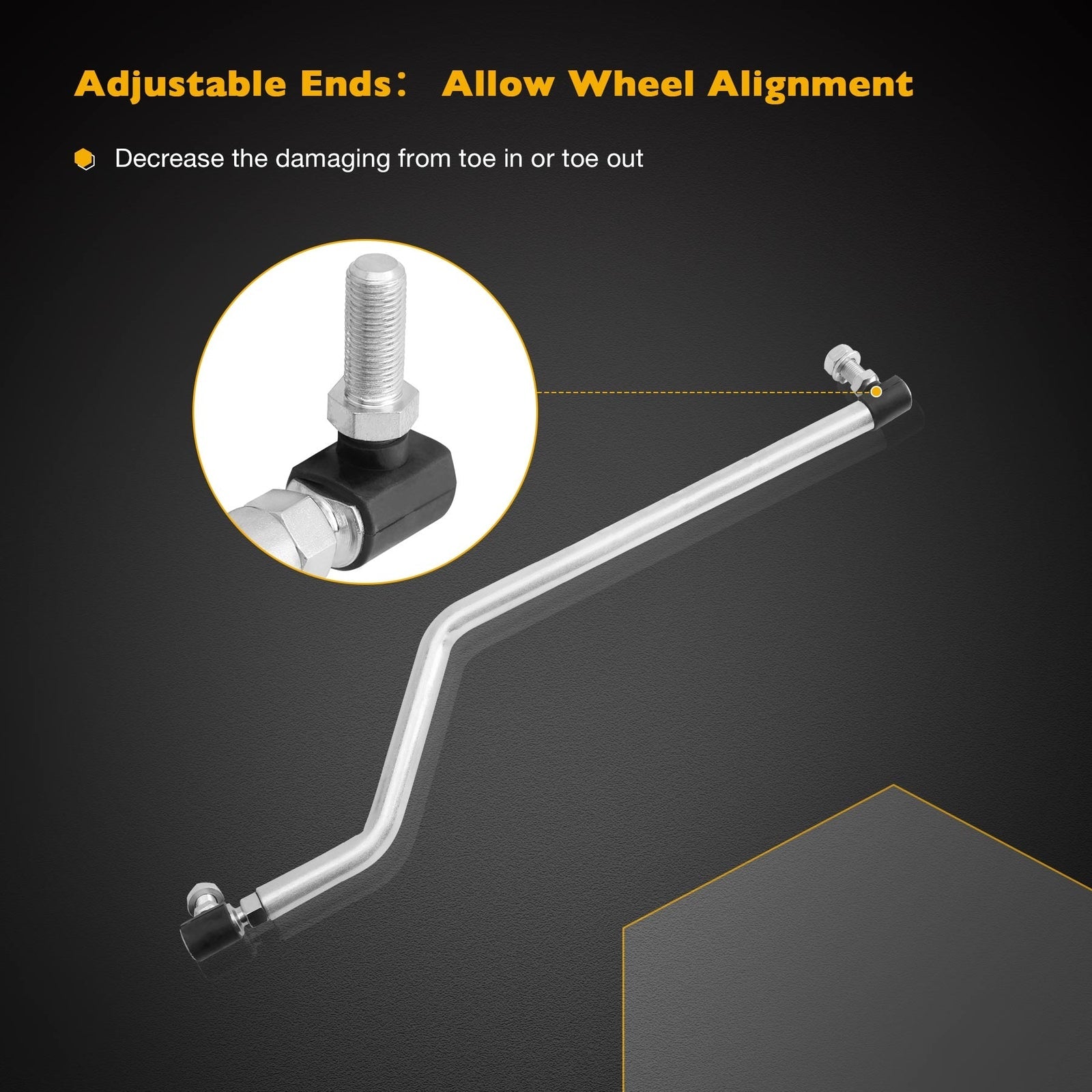 Adjustable LH RH Steering Drag Link With Gear Caps For Craftsman Husqvarna AYP