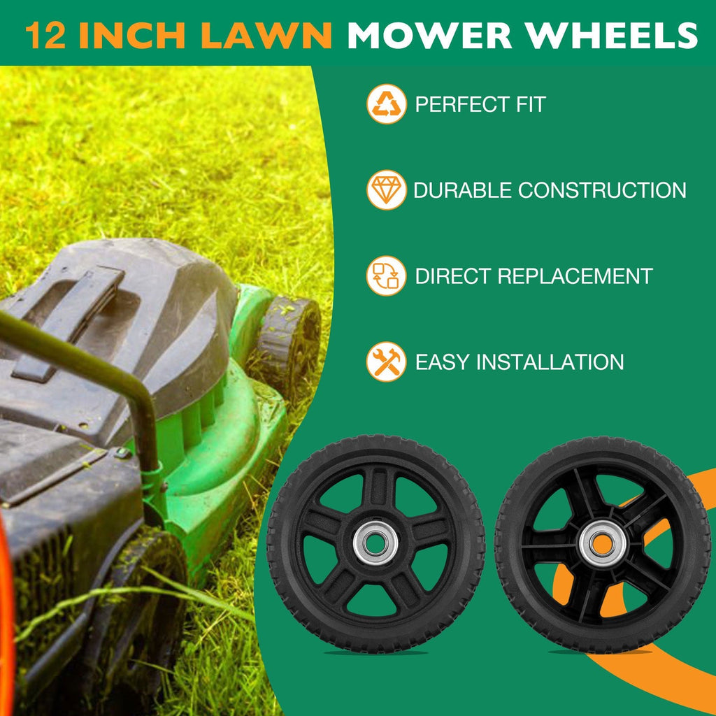 12 Inch Lawn Mower Wheel for Craftsman Generator Garden Tiller 2 Pack