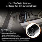 Fuel Filter 6.7L Cummins Diesel Kit For 2013-2018 Dodge Ram 2500 3500 4500 5500