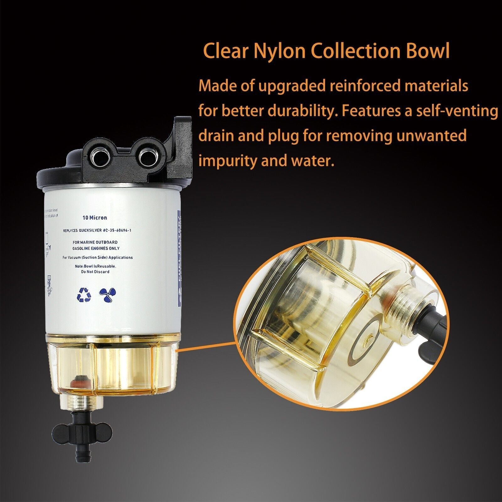 Fuel Filter Water Separator Assembly Kit for Mercury Racor Outboard Motor