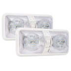 2PCS 12V LED White Ceiling Fixture Double Dome Light for Camper Trailer RV